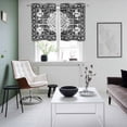 thumbnail image 5 of 2 Panels Kitchen Tier Curtains 39 Inch Length, Black Grey Grommets Window Treatment Curtain, Boho Vintage Print Distressed Brick Patterns Thermal Curtains Drapes for Living Room/Bathroom, 5 of 9