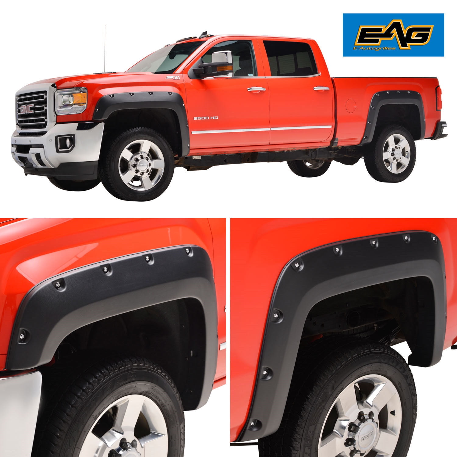 EAG Fits 1519 GMC Sierra 2500/3500 4pc Pocket Rivet Style Fender