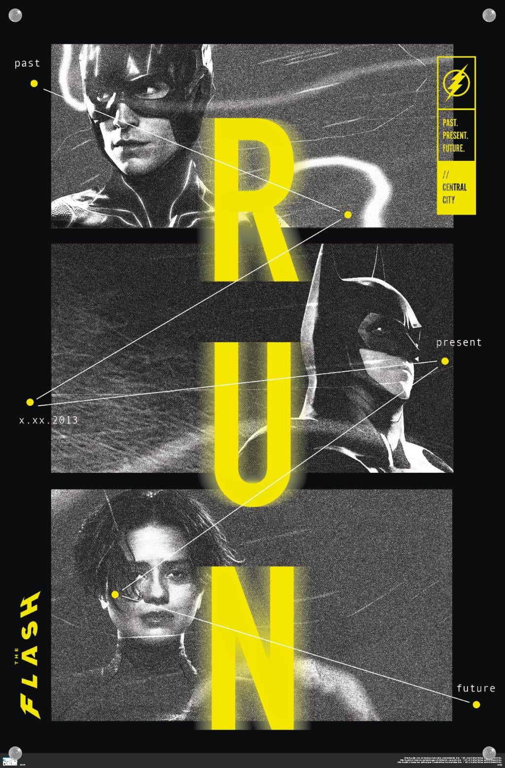 DC Comics Movie The Flash - Trio Wall Poster with Push Pins, 14.725" x 22.375"
