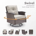 thumbnail image 3 of Yeahumalia 5 Pieces Patio Furniture Sets, Outdoor Rattan Wicker Swivel Glider Chairs with 2 Ottoman and Glass Side Table, 3 of 11