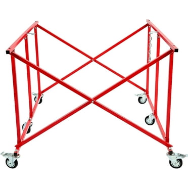 Kojem Folding PickUp Bed Dolly Auto Body Truck Bed Cart 800 lbs Truck Bed Dolly Lifter Automotive Body Cart Pick Up Bed Stand Powder Coated Red
