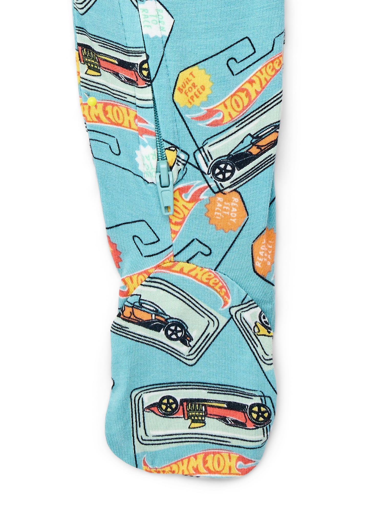 Hot Wheels Baby Boys or Girls Two-Way Zip Front Footed Pajama One-Piece, Sizes 0-6/9M