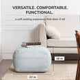 thumbnail image 5 of Cherokee Arctic 22" x 22" x 16" White & Gray Pouf, 5 of 9