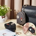 thumbnail image 4 of 2 Colors PU Leather Coin Purse Keychain Mini Wallet Keychain Small Backpack Coin Pouch Pendant Charm Zip Bag with Lipstick Printed for Change Keys Earphone Lipstick Storage Coffee+Black DIY, 4 of 8