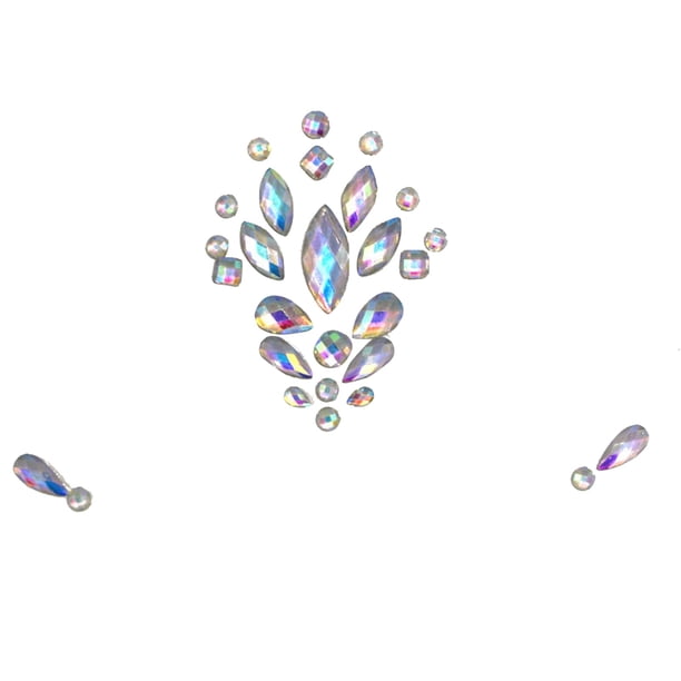 Halloween Luminous Face Gems,Glow In The Dark Rhinestone Temporary Tattoo Gemstones Face