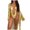 Yellow, variant on Plus size Swimsuits Women's Hollow Metal Chain Personalized Printed One-Piece Swimsuit Green 6(M)
