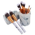 thumbnail image 1 of De Cepillos De Maquillaje Piezas De profesion Herramienta De Cepillo Sintético Sintético Blending Con Taza De Almacenamiento de material cuero Macarena Set de brochas de maquillaje, 1 of 8