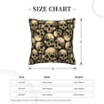 thumbnail image 4 of Square Decorative Throw Pillow Covers with Core, Vintage Skull Illustration Throw Pillows for Couch Sofa Bed Home Decor, 20"x20", 4 of 9