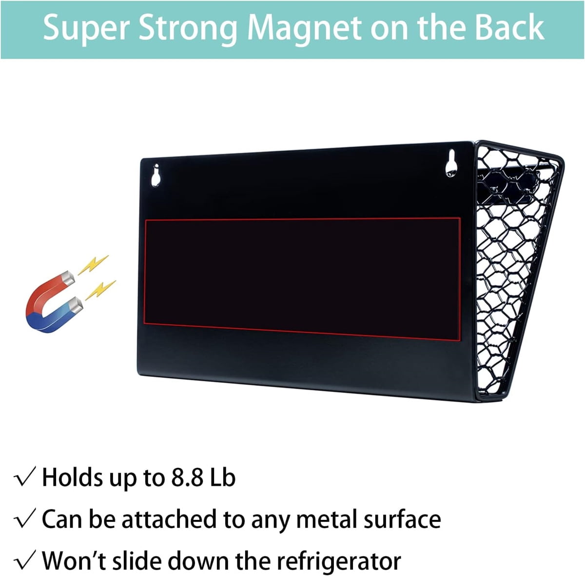 Bexikou 1 Tier Mesh Hanging File Folders Holder,Magnetic File Holder for File Cabinets -Strong Magnetic Paper Mail Holder Drill Free Wall Organizer for File Cabinets, Refrigerator, Whiteboard