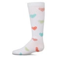 thumbnail image 5 of MeMoi Ribbed Cotton Blend "Multi Graffiti Hearts" Knee Sock - Girls - Female, 4, Taupe, 5 of 11
