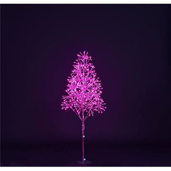 Queens of Christmas LED-TR3D04-LPI 4 ft. Starburst LED Tree, Pink