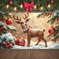thumbnail image 2 of Reindeer Theme Christmas Banner Red Color Reindeer Banner Snowflake Design Christmas Ornament Xmas Banner for Christmas Party Xmas Celebration Winter Holiday, 2 of 8
