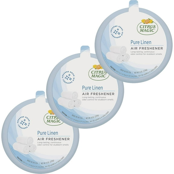 Odor Absorbing Solid Air Freshener, Pure Linen, 8-Ounce, Pack of 3