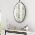 thumbnail image 2 of Clearance! Mordern Oval Pewter Decorative Wall Hanging Mirror,PU Covered MDF Framed Mirror for Bedroom Living Room Vanity Entryway Wall Decor,23.62x29.92inch, 2 of 8