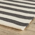 thumbnail image 5 of Ladder Stripe Black/Ivory Handwoven Wool Rug, 5' x 8', 5 of 6