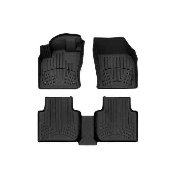 WeatherTech FloorLiner HP Custom Fit Floor Mats compatible with 2020-2024 VW Tiguan - 1st & 2nd Row, Black