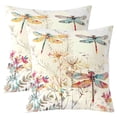 thumbnail image 1 of Erosebridal Flying Insects Pillow Cases Set of 2, Retro Dragonfly Cushion Covers 20x20, Rustic Boho Decor, 1 of 5