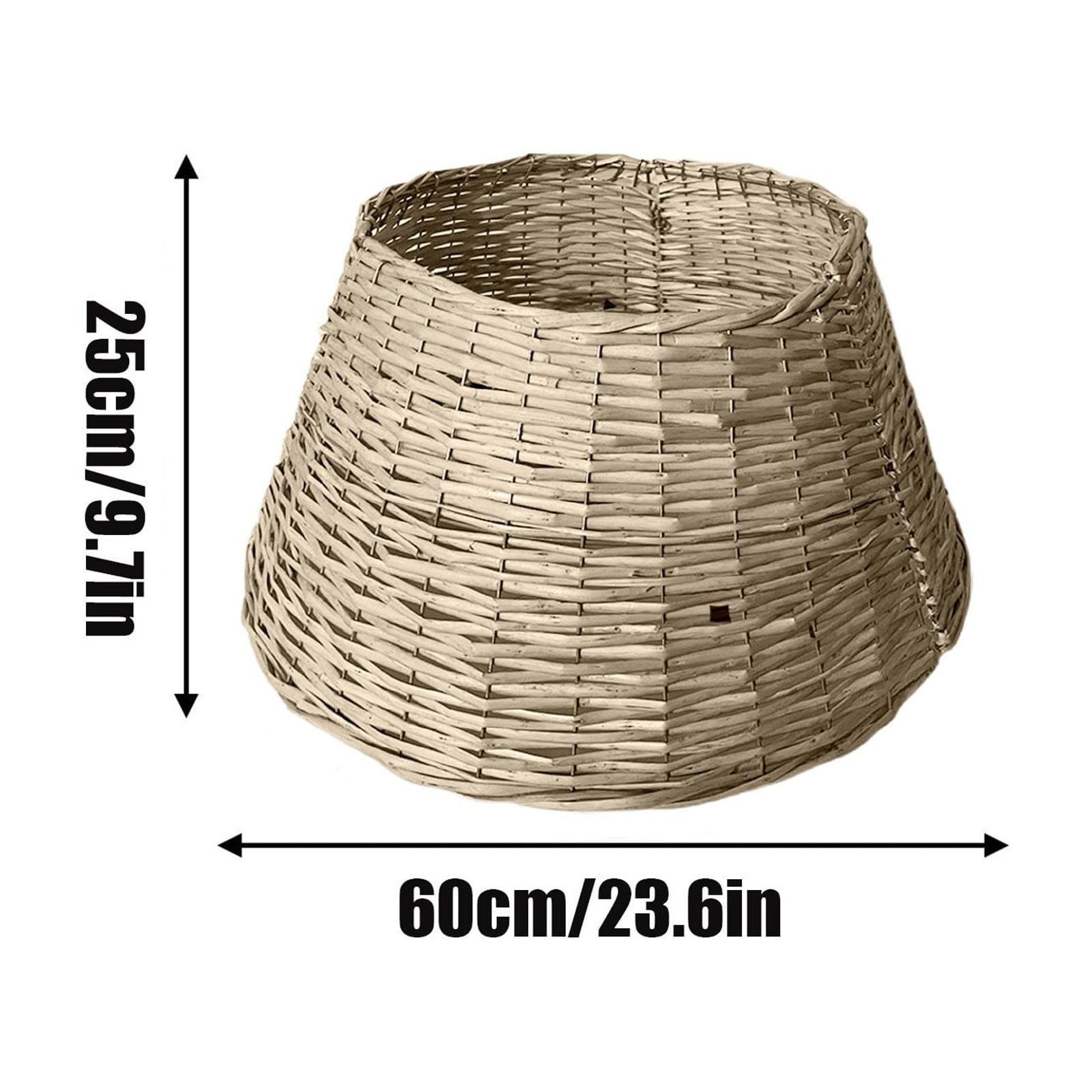 Jupe En Osier Pour Sapin De Noël - Cache-pied Décoratif 71 Cm De Diamètre - Base En Métal, Démontable, Pour Intérieur/extérieur