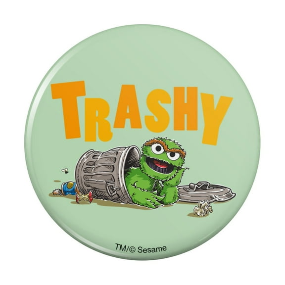 Sesame Street Trashy Oscar the Grouch Pinback Button Pin