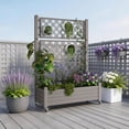 thumbnail image 3 of Nihsuao Mobile Trellis Planter Box, Weather-Resistant HDPE Raised Garden Bed for Climbing Plants, Patio & Balcony Vertical Gardening, Gray, 3 of 8