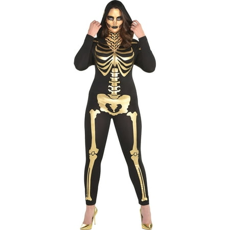 24 Carat Bones Skeleton Halloween Costume for Women, Plus Size, with