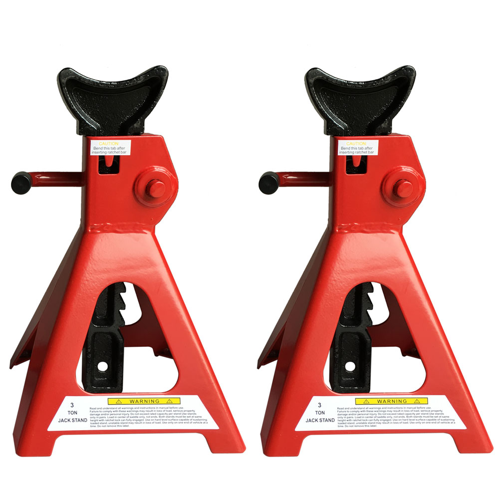 Ktaxon 3 Ton Jack Stands, Set of 2, Locking Lifted Trucks Car Auto RV Trailer Stand, Red