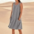 thumbnail image 2 of Wdgfv Robes d'Été pour Femmes 2026 Décontractées Sans Manches Longueur Genou Robe Fluide Bohème Plage Complexe, 2 of 8