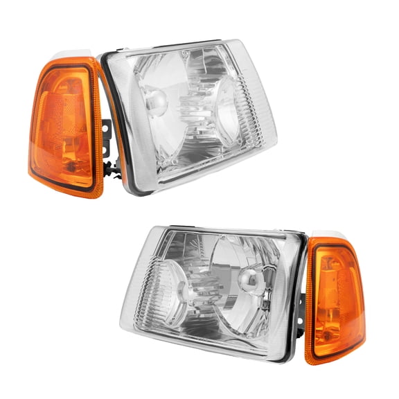 Headlights Assembly Turn Signal Lamp for 2001-2005 Ford Ranger Without bulb(s) Headlight Assembly Pair Faros Delanteros