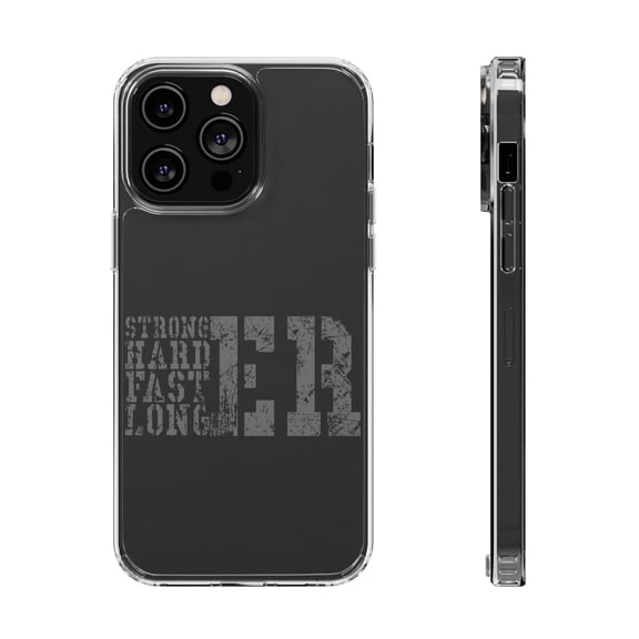 DistinctInk Clear Case for Apple iPhone 13 PRO (6.1" Screen) - Stronger Harder Faster Longer