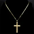 thumbnail image 3 of 14K Yellow Gold Jesus Christ Cross Necklace for Men Women Big Hip Hop Necklaces Birthday Gift for Boyfriend, 3 of 6