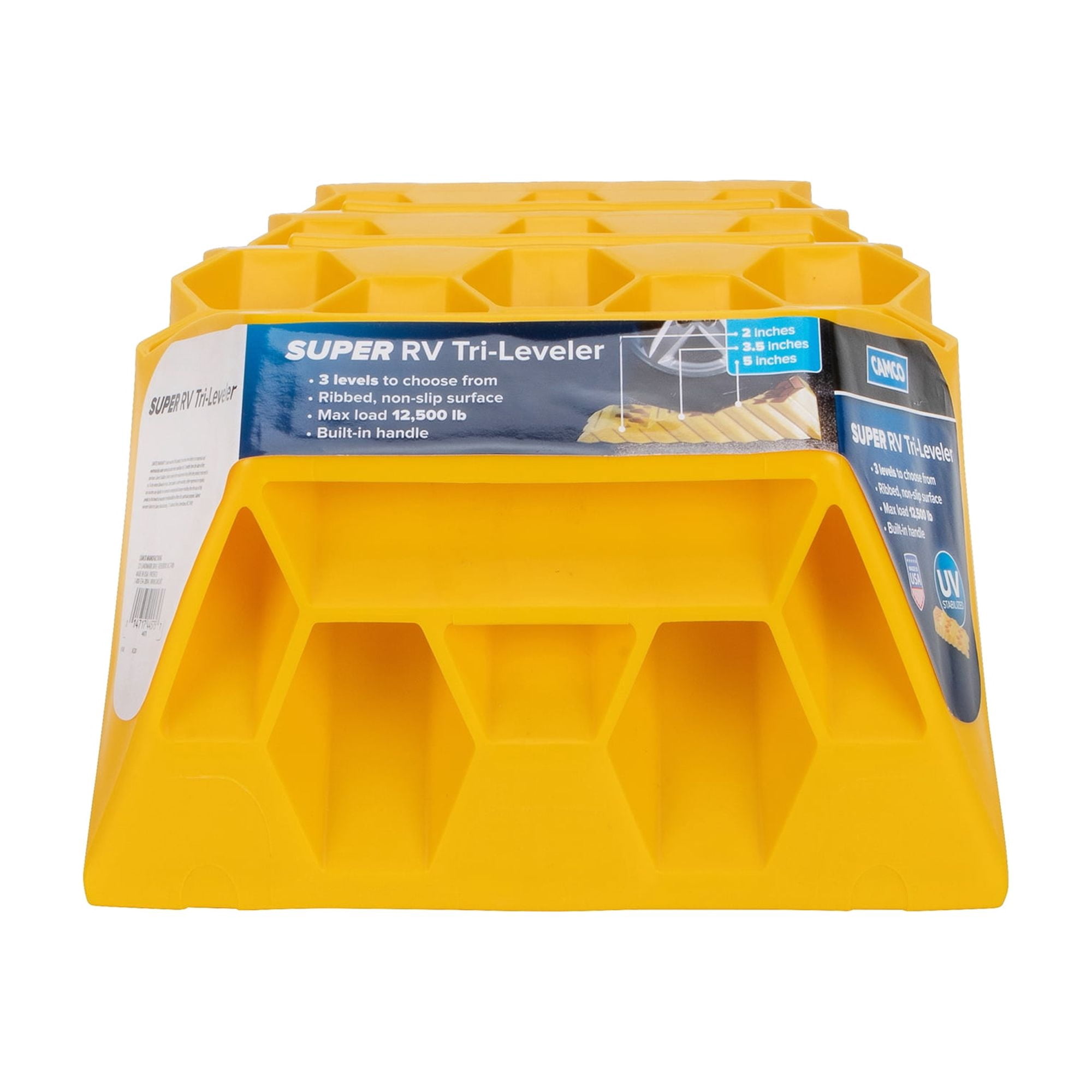 Camco Super Tri-Leveler for Camper or RV, 3 Heights of 2", 3.5" and 5", 12,500 lb Capacity