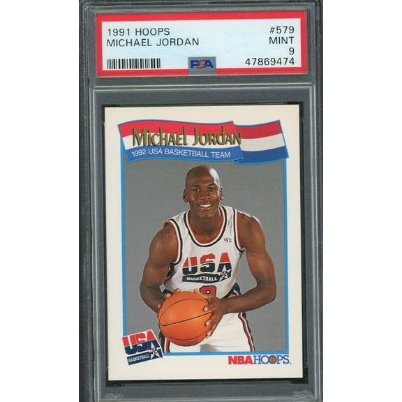 Michael Jordan Team USA Dream Team 1991 Hoops Basketball Card #579 Graded PSA 9 MINT