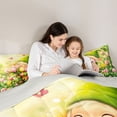 thumbnail image 4 of Erosebridal Cute Cartoon Gnome Queen Comforter Set,Pink Yellow Tulip Flowers Bedding Comforter Set For Kids Girls ,Reversible Gray 3-Piece, 4 of 7
