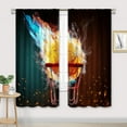 thumbnail image 3 of Boys Basketball Curtains 42Wx63H Inch Rod Pocket Man Sports Theme Abstract Fire Ball Water Flame Modern Cool Art Printed Kids Teens Living Room Bedroom Window Drapes Treatment Fabric 2 Panels, 3 of 5