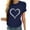 Dark Blue, variant on Valentine'S Day Print T-Shirt Novelty Graphic Tops For Women Cute Heart Graphic Crewneck Short Sleeve Regular Fit Casual Tee T-Shirts Tshirt Tops