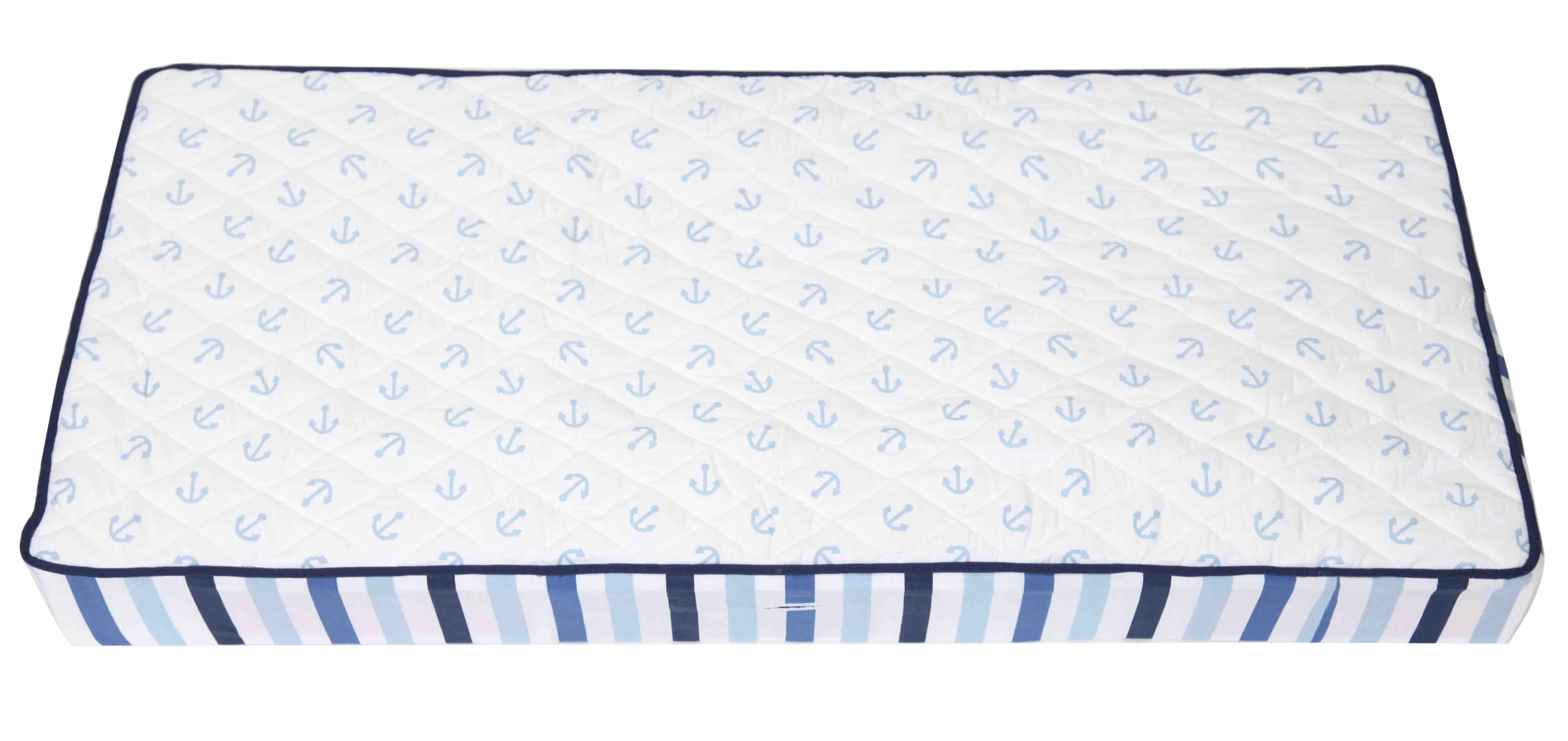 Bacati - Little Sailor Blue/Navy Boys Quilted Changing Pad Cover