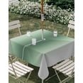 thumbnail image 2 of Sage Green Grey Ombre Outdoor Tablecloth with Umbrella Hole, Modern Abstract Art Gradient Spillproof Waterproof Outdoor Table Cover, Patio Tablecloths for Party/Garden/Picnic, Square 54"x54", 2 of 9