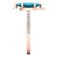 thumbnail image 3 of 2.38ct marquise cut turquoise 14k rose gold halo Bridal Wedding Engagement Promise Anniversary Ring for Women size 8.25, 3 of 7
