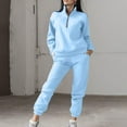 thumbnail image 2 of snilers Sweatsuits Women 2 Piece Outfit Warm Winter Fleece Lined Long Sleeve Quarter Zip Pullover Sweatshirt and Sweatpants Matching Lounge Sets XXL, 2 of 5