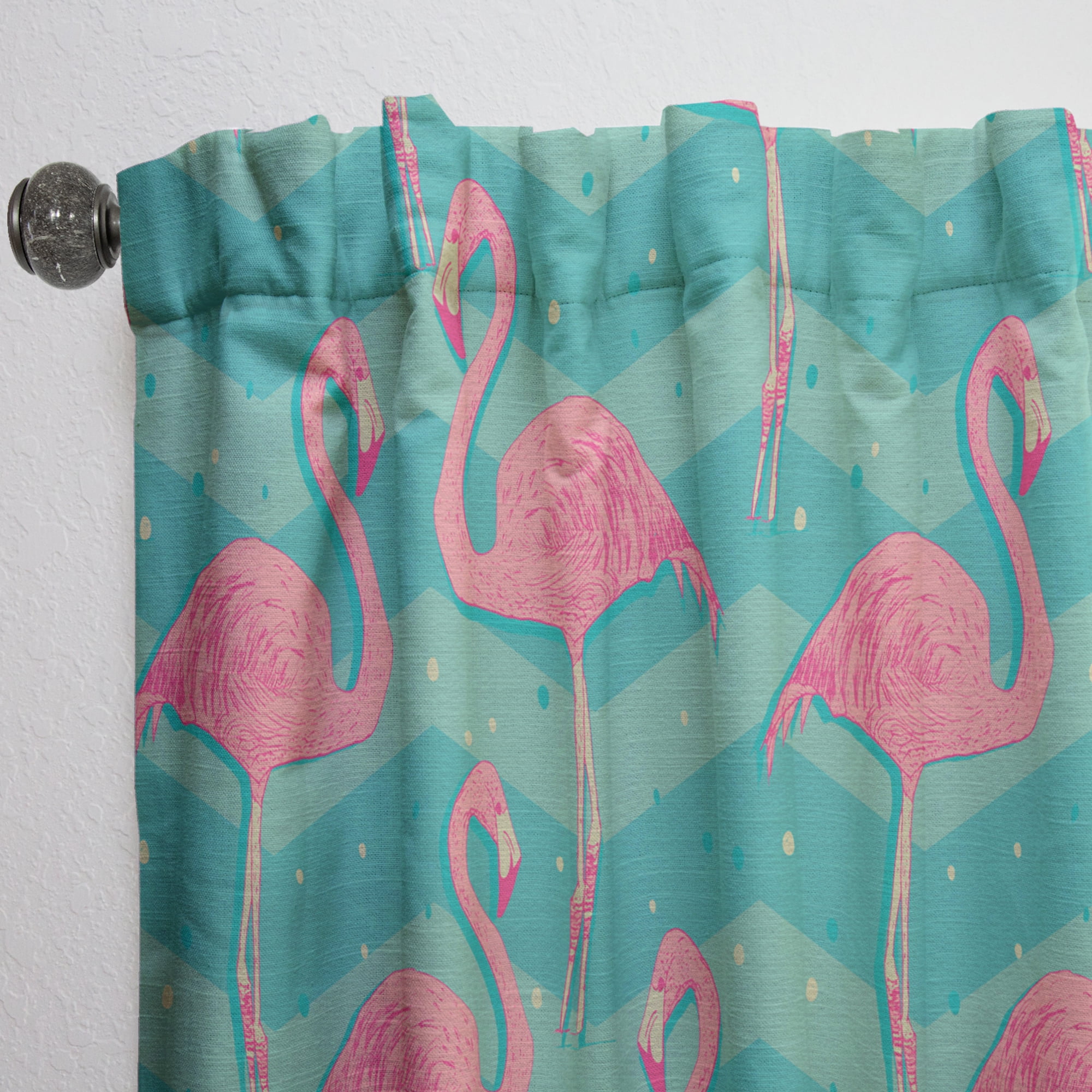 Designart 'Flamingo Illustration' Tropical Curtain Panel