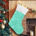 thumbnail image 5 of Coolnut 1 Pack Christmas Stockings 17.7 Inches Turquoise Blue Glitter Large Size Xmas Cable Stocking Gifts & Decorations for Family Holiday Xmas Party, 5 of 6