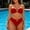 Red, variant on Swimsuit For Women Relaxed Fit Bikini Set Soft Stretchy Nylon Swimwear Summer Vacation Trend Blue XXL
