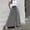 Gray, variant on Women's Solid Color High-Waisted A-Line Skirt with Slit, Button Front Midi Skirt with Pockets Black,M
