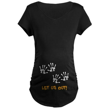 CafePress - Twin Hand Prints Maternity Dark T Shirt - Maternity Dark