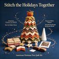 thumbnail image 3 of Thanksgiving DIY Quilted Tree Sewing Kit, Fabric Patchwork Tree Craft Set with Foam Cone & Instructions, Turkey Topper Tabletop Decoration for Fall Holiday Decor 20CM, 3 of 4