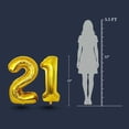 thumbnail image 4 of Gold Number 21 Mylar Foil Balloon 32 inch - Helium or Air Filled Metallic Balloons for 21st Birthday Hbd Party, Anniversary, Graduation Decoration, 4 of 8