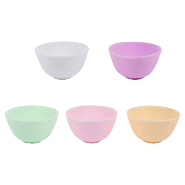 Juego de 5 tazones de silicona duraderos para mezclar mascarillas faciales.