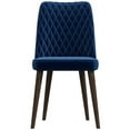 thumbnail image 6 of Noble House Harland Katie Dining Chair Set, Modern Velvet Upholstery with Solid Wood Legs, Set of 2, Blue, 6 of 7
