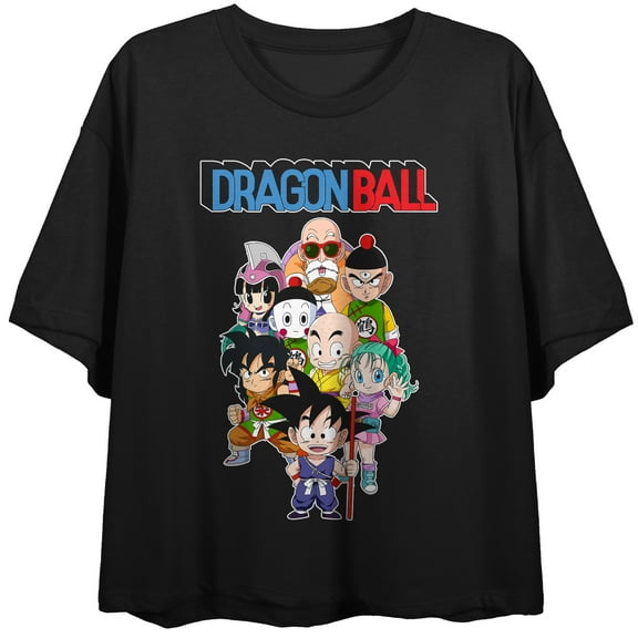 Dragon Ball Z Character Group on Women's Black Crop-M