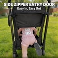 thumbnail image 6 of TouHeart Foldable Wagon Stroller for 2 Kids, 3-in-1 Stroller Wagon with Canopy, 5-Point Harness, 180° Adjustable Handlebars, Removable Seat for Toddlers and Child, Black, 6 of 12